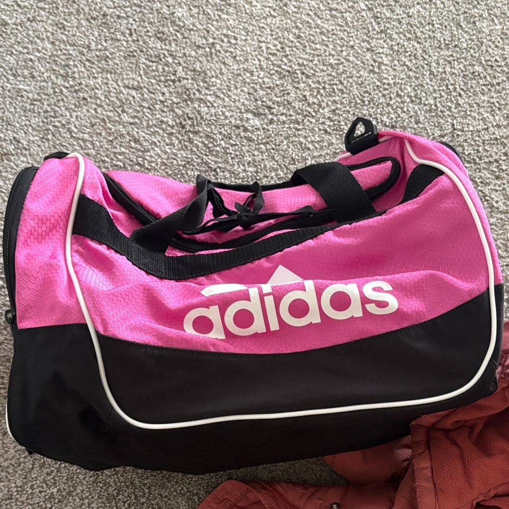 Adidas Women's Pink and Black Travel Bag